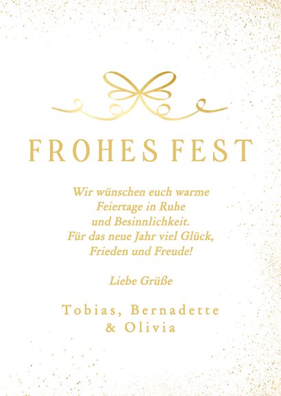 Foto-Weihnachtskarte 'Frohes Fest' Goldstaub 3