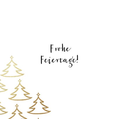 Foto-Weihnachtskarte goldene Weihnachtsbäume stilisiert 2