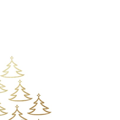 Foto-Weihnachtskarte goldene Weihnachtsbäume stilisiert Rückseite