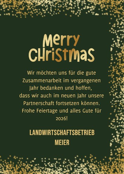 Foto-Weihnachtskarte Goldrand Landwirtschaft Merry Christmas 3