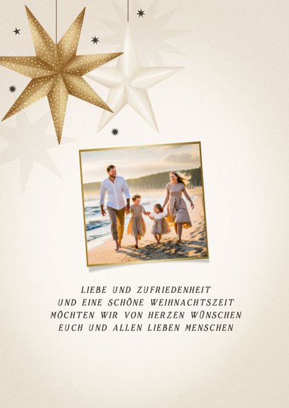Foto-Weihnachtskarte Jahresüberblick mit Faltsternen 2
