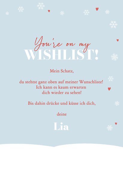 Foto-Weihnachtskarte Kaninchen mit Geschenk im Schnee 3