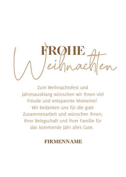 Foto-Weihnachtskarte modern schlicht Schrift in beige 3