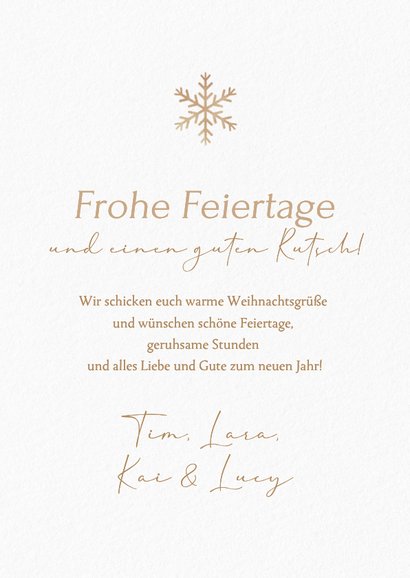 Foto-Weihnachtskarte Schneekristall 4 Fotos 'Frohes Fest' 3