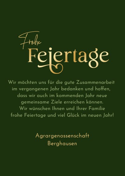 Foto-Weihnachtskarte Weihnachtskugel Danke Landwirtschaft 3