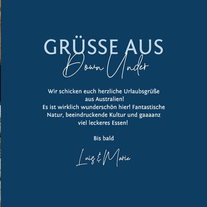 Fotocollage Australien Urlaubskarte Flugzeug auf Blau 3
