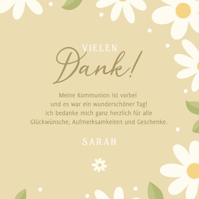 Fotocollage Dankeskarte Kommunion weiße Blumen  3