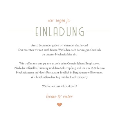 Fotocollage Hochzeitseinladung moderne Klassik 3