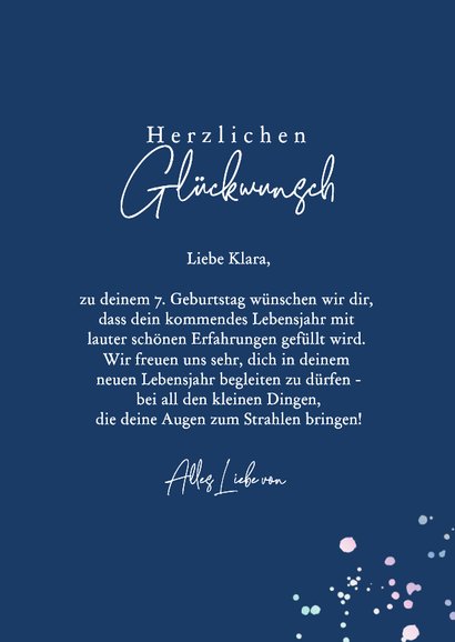 Fotocollage-Karte 7 Jahre Geburtstag Kleckse  3