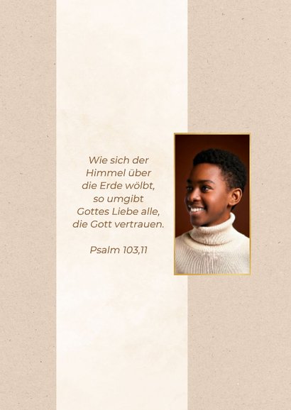 Fotocollage Menükarte Konfirmation Papierstruktur beige 2