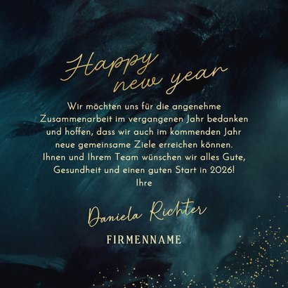 Fotocollage-Neujahrskarte geschäftlich Goldschrift 3