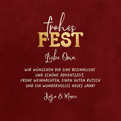 Fotocollage Sterne Weihnachten Frohes Fest dunkelrot 3