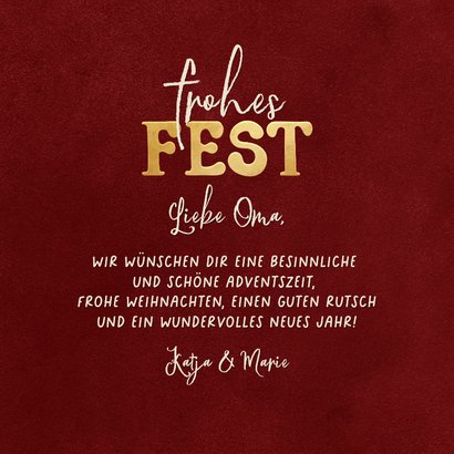 Fotocollage Sterne Weihnachten Frohes Fest dunkelrot 3