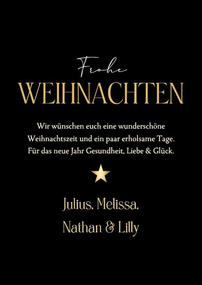 Fotocollage Weihnachten 4 Fotos Goldstern und Schrift  3