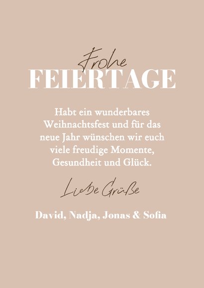 Fotocollage-Weihnachtskarte beige 3