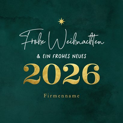 Fotokarte 2026 Weihnachten Firmenfoto grün Landwirtschaft Rückseite