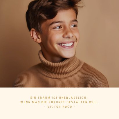 Fotokarte beige Einladung Jugendweihe schlicht 2