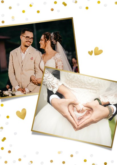 Fotokarte Danksagung Hochzeit Goldlook 2