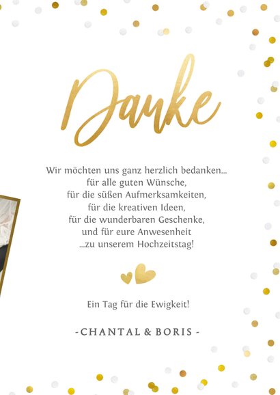 Fotokarte Danksagung Hochzeit Goldlook Send a Smile