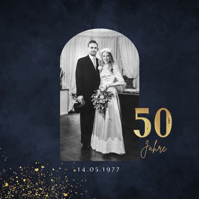 Fotokarte Einladung goldene Hochzeit 50 Jahre 2