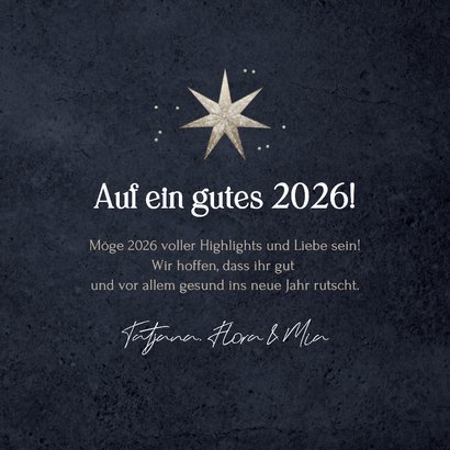 Fotokarte 'Frohes neues Jahr' Faltsterne silber blau 3