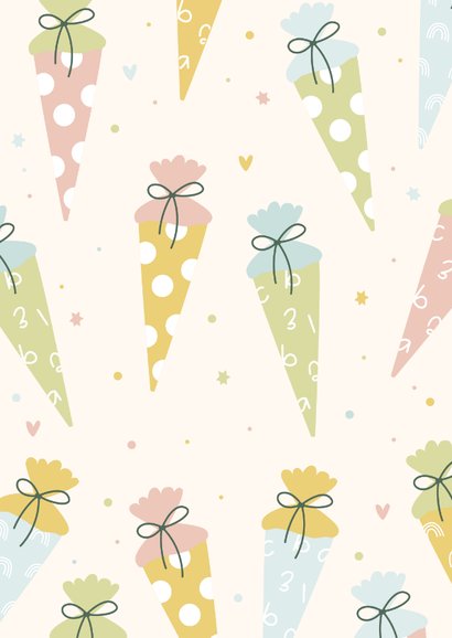 Fotokarte Glückwunsch 1. Schultag bunte Schultüten 2