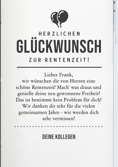 Fotokarte Glückwunsch zur Rente Send a Smile