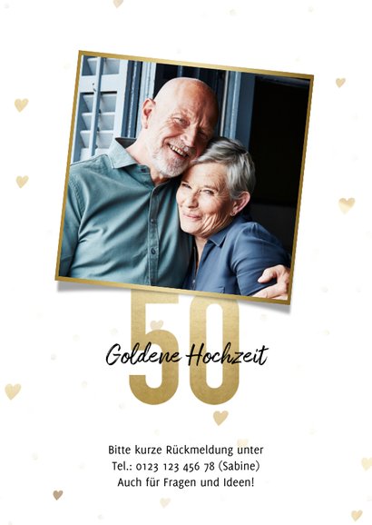 Fotokarte Goldene Hochzeit goldene Jahreszahlen 2
