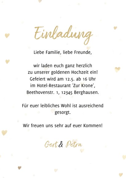 Fotokarte Goldene Hochzeit goldene Jahreszahlen 3