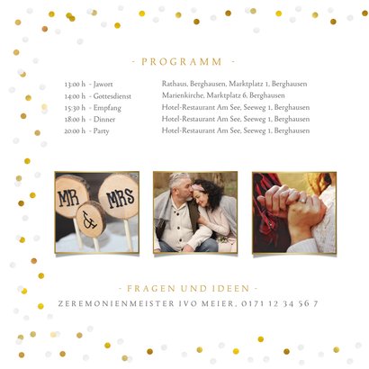 Fotokarte Hochzeitseinladung Goldschrift 2