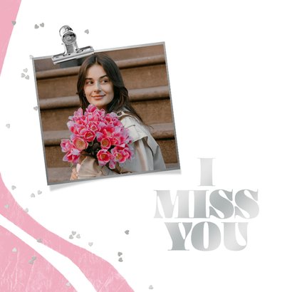 Fotokarte 'I miss you' mit 8 Fotos und Herzchen 2