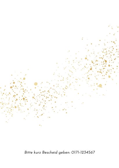 Fotokarte Jugendweihe Einladung Goldschrift & Sprenkel 2