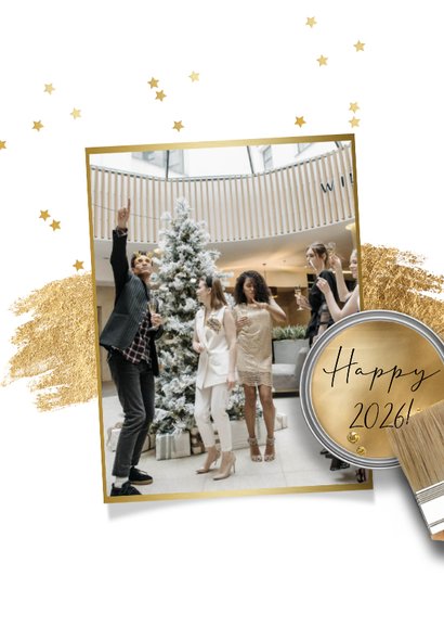 Fotokarte Malerbetrieb zu Weihnachten Pinsel und Farbe 2