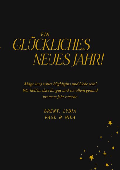 Fotokarte Neujahr mit Sternchen und Fotos  3
