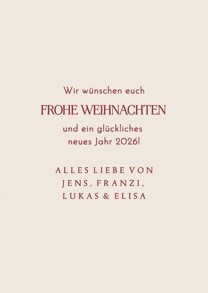 Fotokarte Schottenkaro Weihnachten Dunkelrot kariert 3