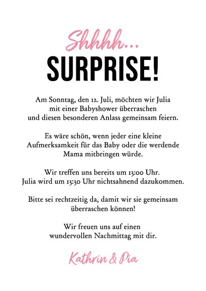 Fotokarte Strampler Babyshower rosa Herzchen Einladung 3