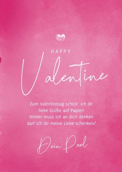 Fotokarte Valentinstag Herzrahmen auf Pink 3