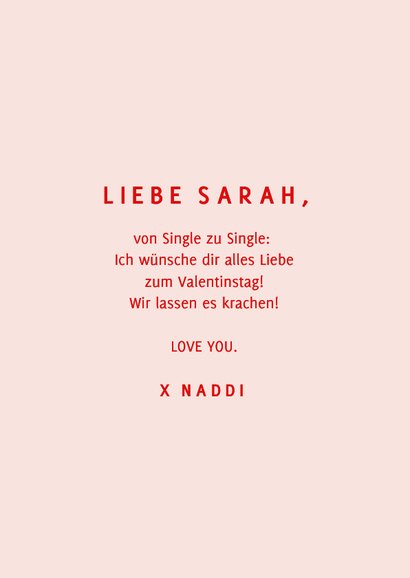 Fotokarte Valentinstag 'Single' XOXO 3