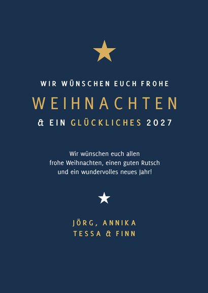 Fotokarte zu Weihnachten in Dunkelblau 3