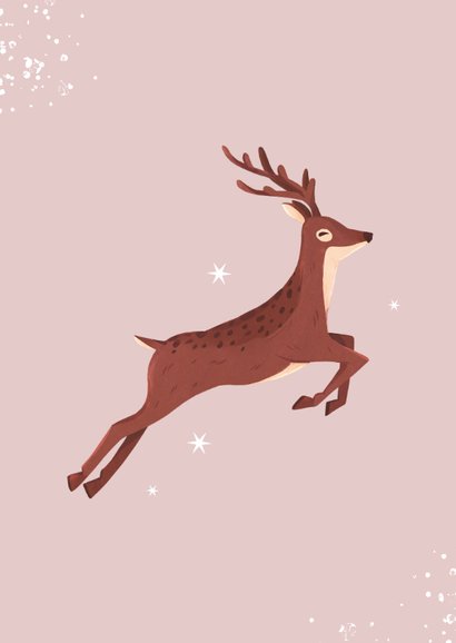 Fotokarte zu Weihnachten mit springendem Hirsch 2