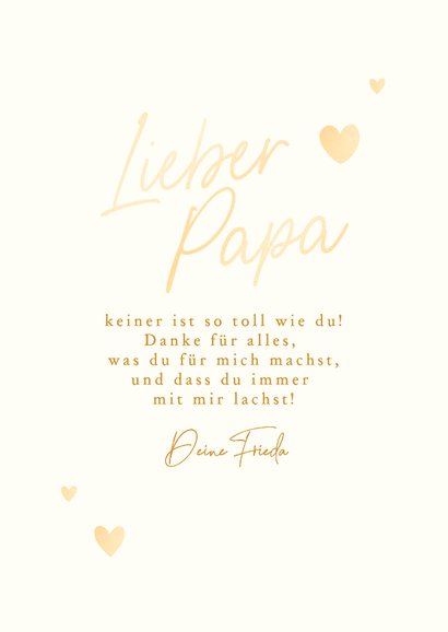 Fotokarte zum Vatertag mit Aufschrift und kleinen Herzen 3