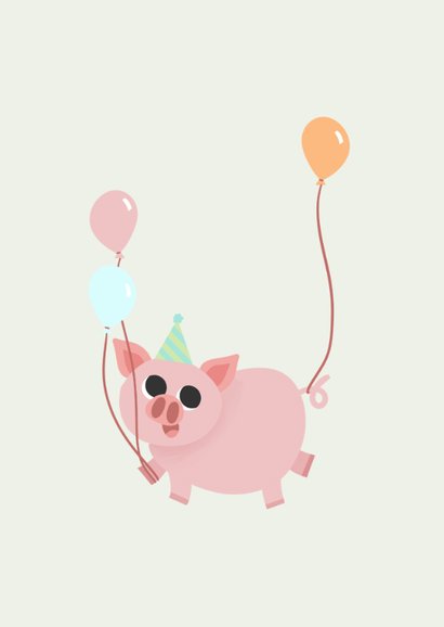 Fröhliche Geburtstagskarte Schweinchen 2