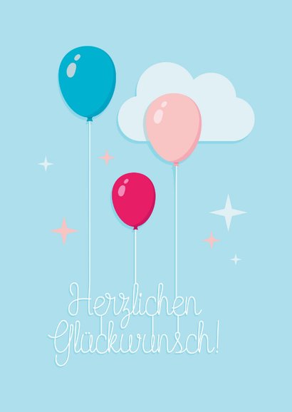 Fröhliche Glückwunschkarte mit Luftballons 2