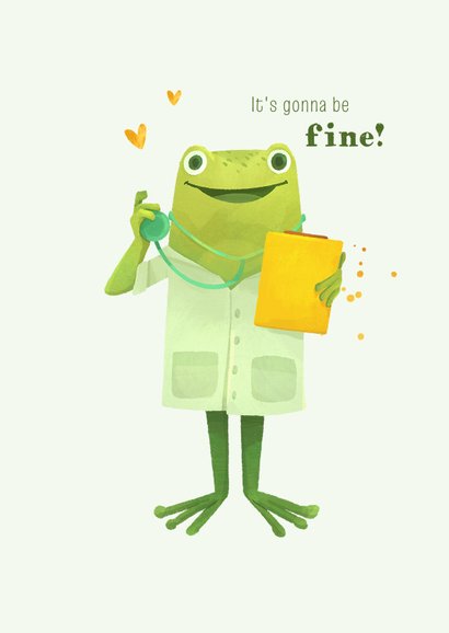 Fröhliche Gute-Besserungskarte mit singendem Frosch 2