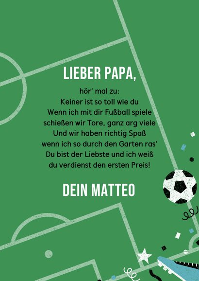 Fußballkarte mit Foto zum Vatertag 3