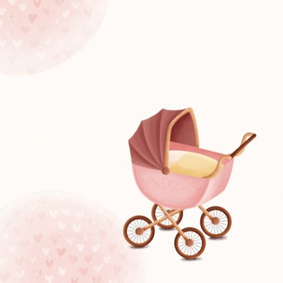 Geburt Glückwunschkarte Kinderwagen rosa 2