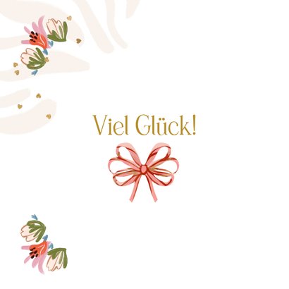 Geburt Glückwunschkarte rosa Blumenkranz Vintage 2