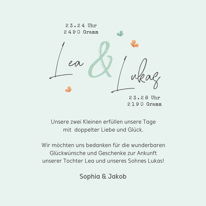 Geburt Zwillingskarte mit Foto & lustige Bärchen 3