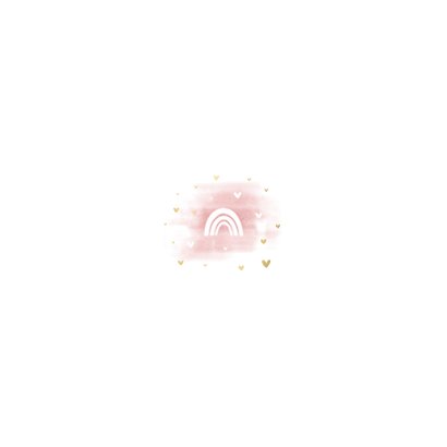 Geburtskarte Aquarell rosa Regenbogen Rückseite