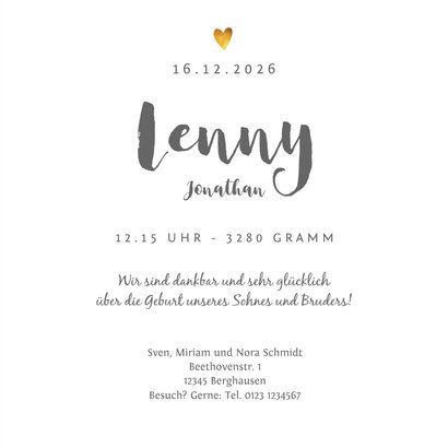 Geburtskarte blaue Eule kleiner Bruder 3